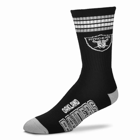 Las Vegas Raiders NFL UK 4 Stripe Deuce Socks - Large