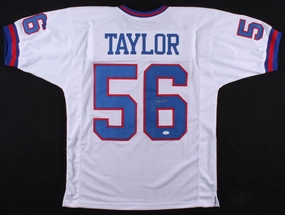 Lawrence Taylor Signed New York Giants Jersey (JSA Holo) 2Super Bowl Champ L.B.