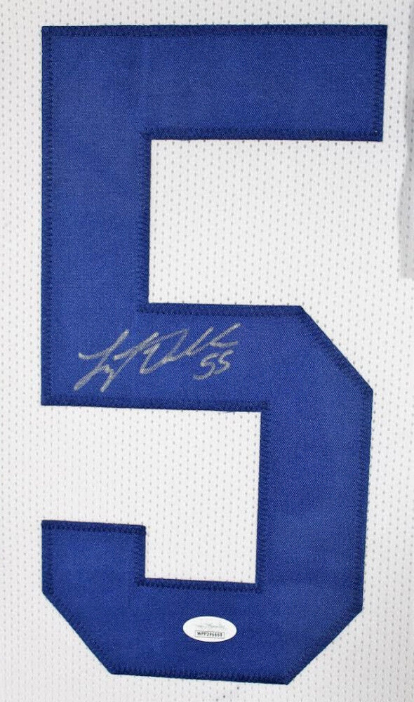 Leighton Vander Esch Signed Dallas Cowboys 35x43 Custom Framed Jersey (JSA COA)