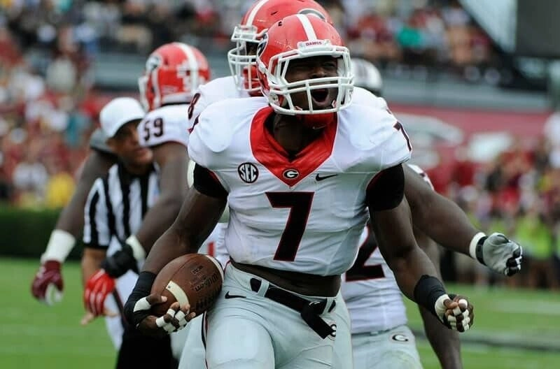 Lorenzo Carter Signed Georgia Bulldogs White Jersey (PSA) Atlanta Falcons L.B.