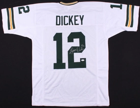 Lynn Dickey Signed Green Bay Packers White  Jersey (JSA) Starting QB (19761985)