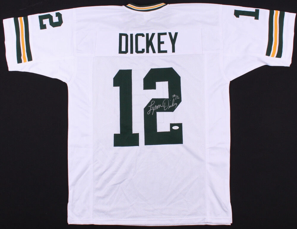 Lynn Dickey Signed Green Bay Packers White  Jersey (JSA) Starting QB (19761985)