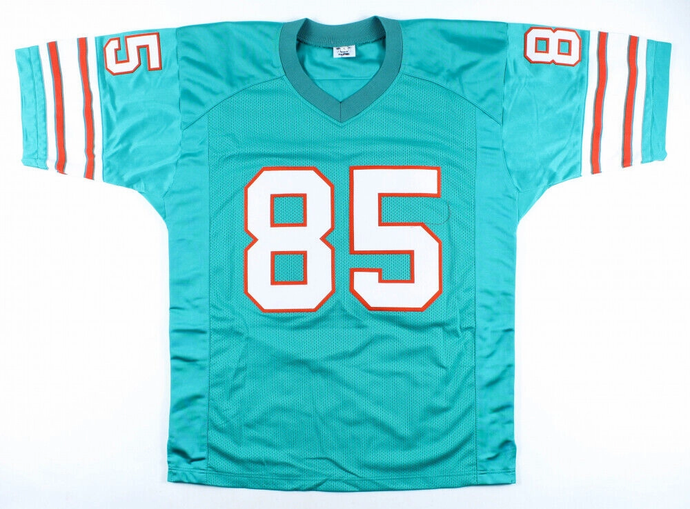 Mark "Super" Duper Signed Miami Dolphins Teal Jersey (JSA COA) 3Pro Bowl W.R.
