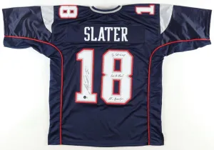 Matthew Slater Signed New England Patriots Jersey 3xInscribed (see pix) Beckett.