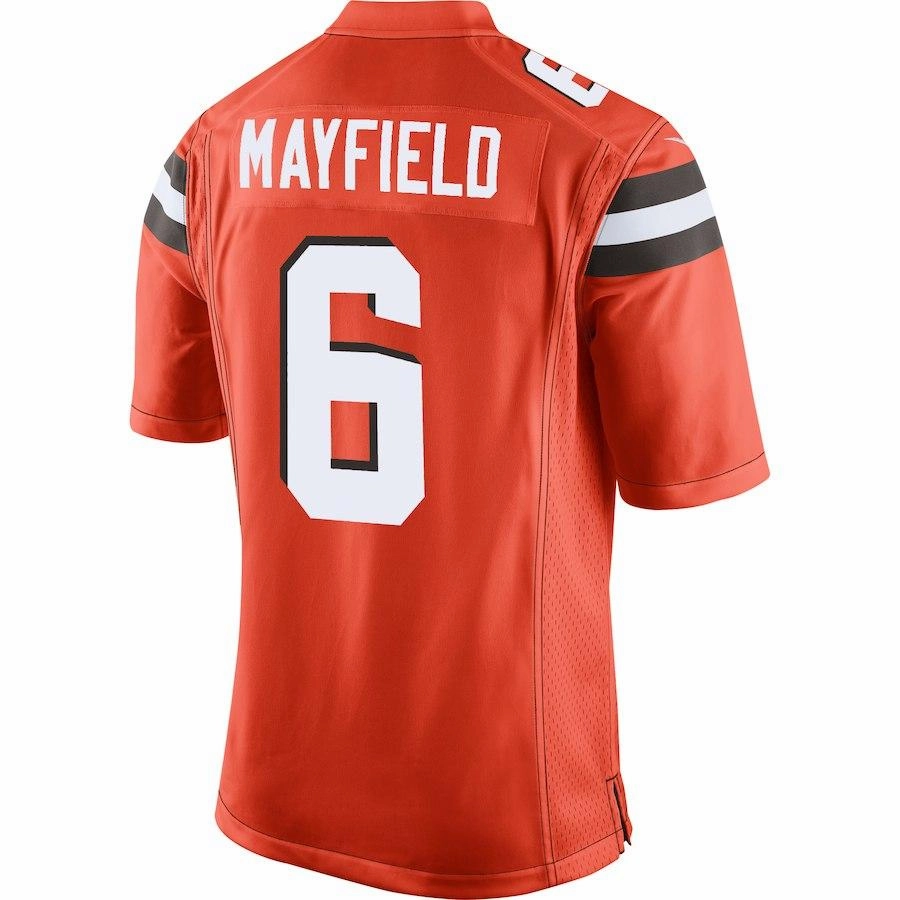 Men's Cleveland Browns Baker Mayfield Orange 2018 NFL Draft Pick Game Jersey