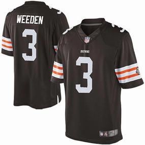 Men's Cleveland Browns Historic Logo Brandon Weeden Brown Limited Jersey