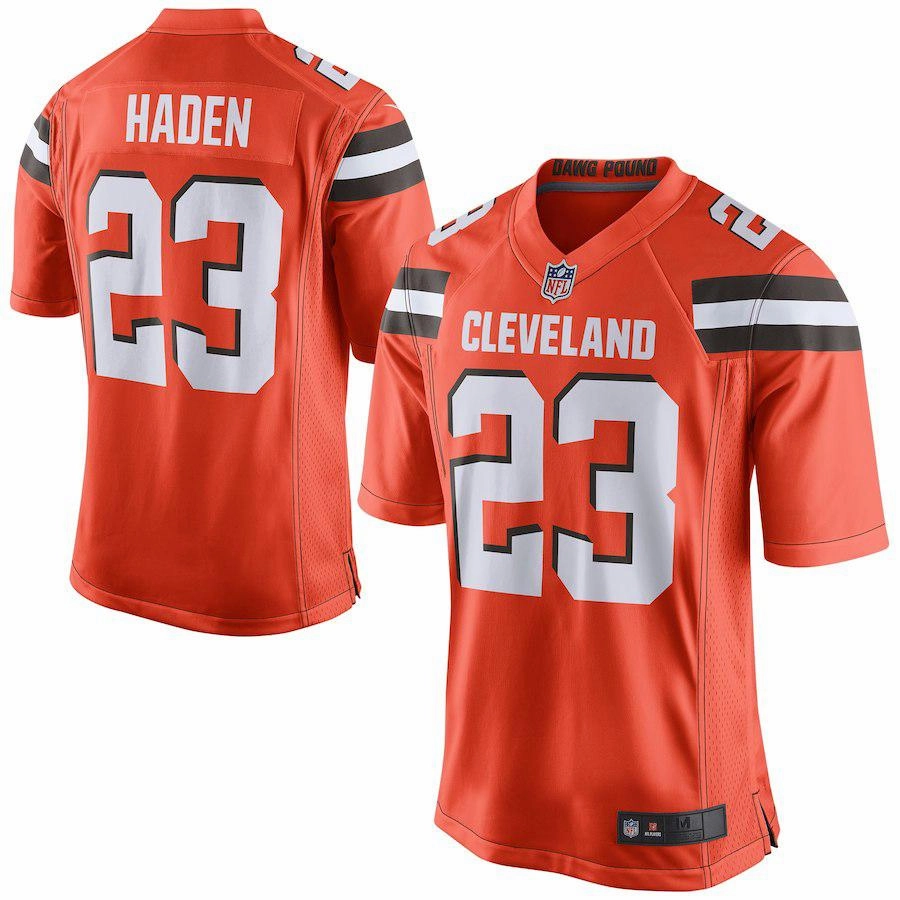 Men's Cleveland Browns Joe Haden Nike Orange Game Jersey