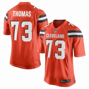 Men's Cleveland Browns Joe Thomas Orange Game Jersey