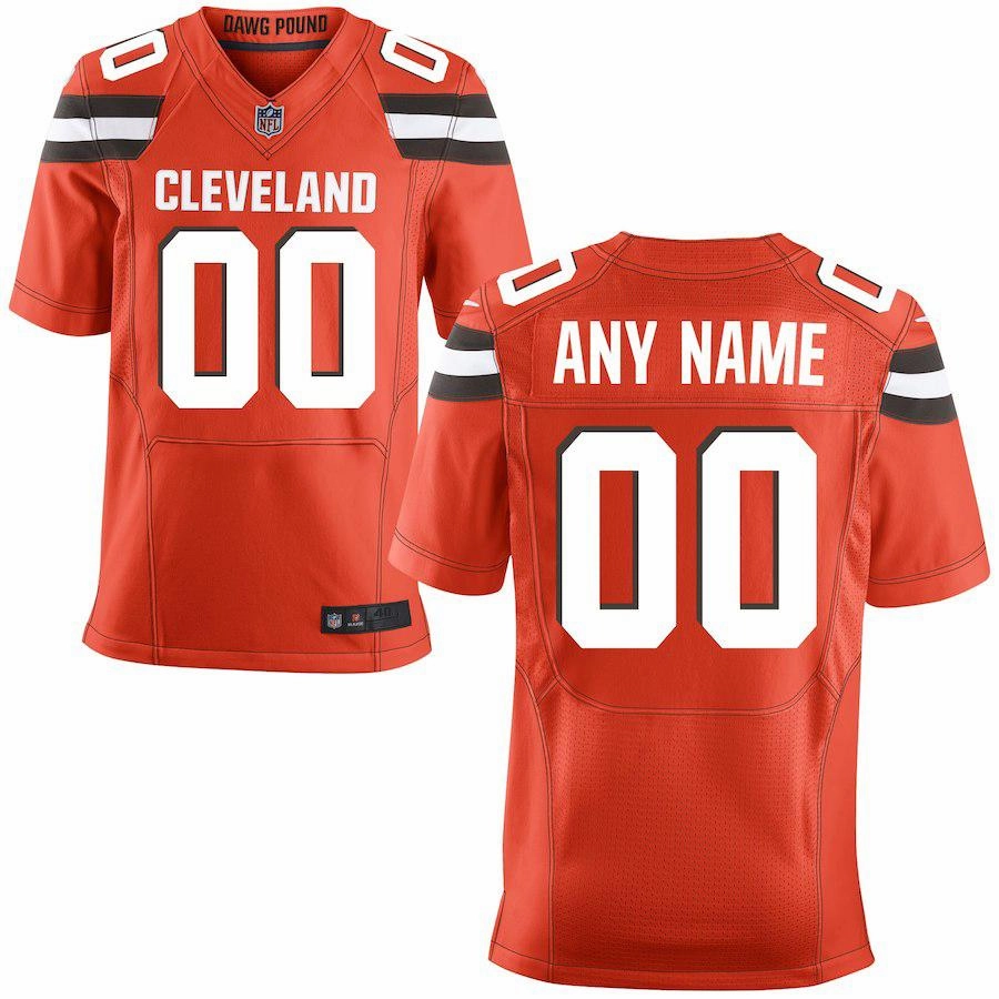 Men's Cleveland Browns Orange Custom Alternate Elite Jersey