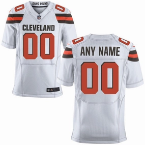 Men's Cleveland Browns White Elite Custom Jersey
