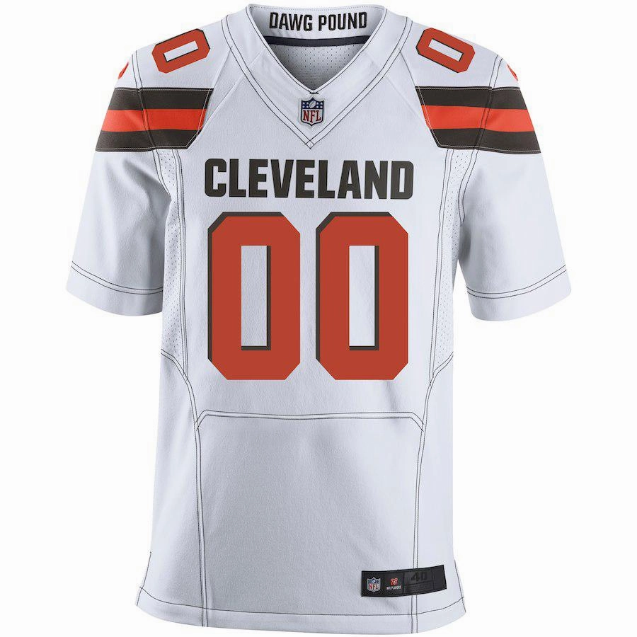 Men's Cleveland Browns White Elite Custom Jersey