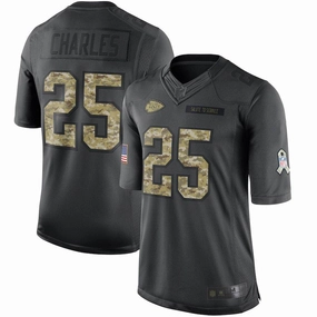 Men's Kansas City Chiefs Jamaal Charles Anthracite Salute to Service Limited Jersey