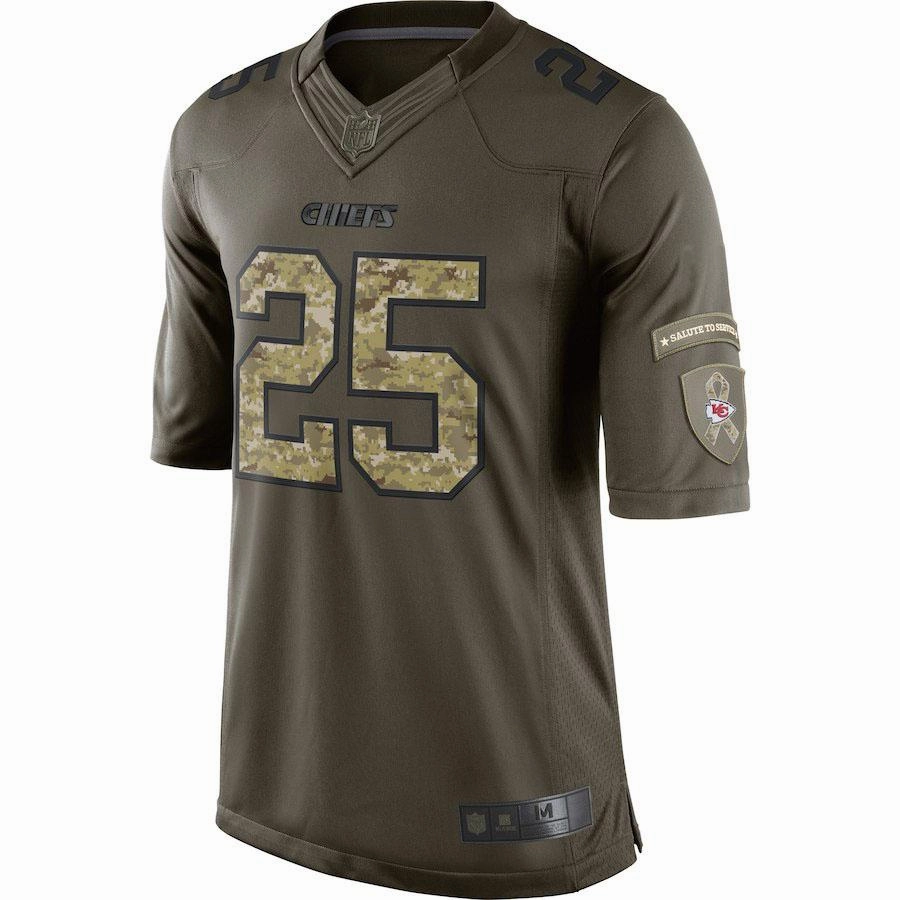 Men's Kansas City Chiefs Jamaal Charles Green Salute To Service Limited Jersey