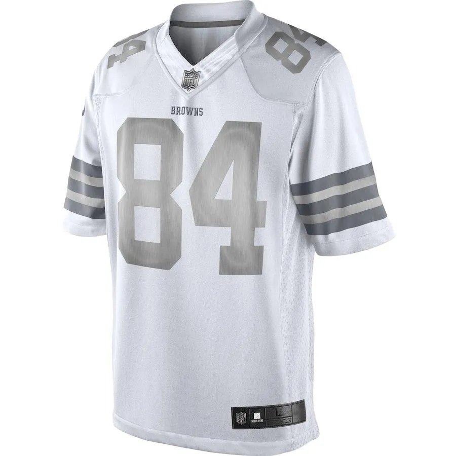 Men's Cleveland Browns Historic Logo Jordan Cameron White Platinum Limited Jersey