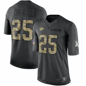 Men's Kansas City Chiefs Jamaal Charles Anthracite Salute to Service Limited Jersey