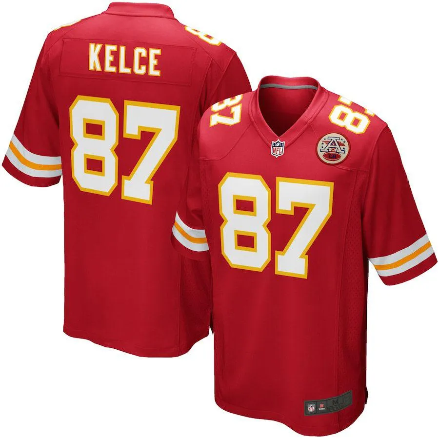 Men's Kansas City Chiefs Travis Kelce Red Team Game Jersey