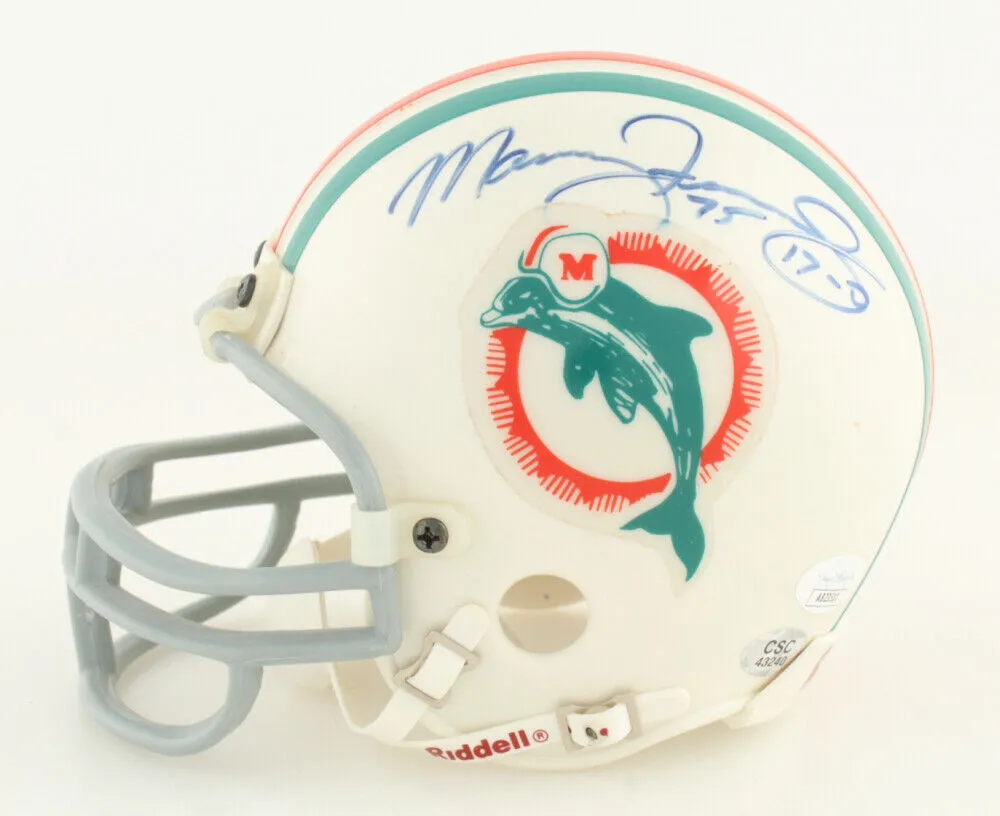 Mercury Morris Signed Miami Dolphins Mini Helmet Inscribed "17-0" (JSA COA) RB