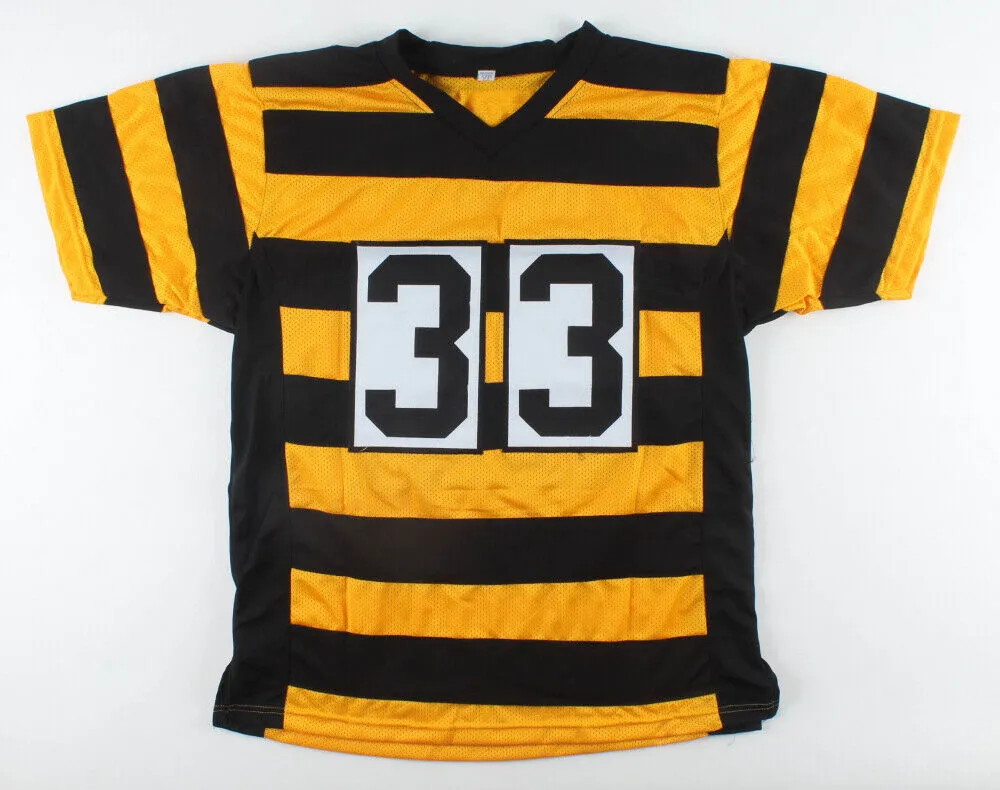Merril Hoge Signed Steelers Bumble Bee Jersey (JSA COA)  Pittsburgh RB 1987-1994