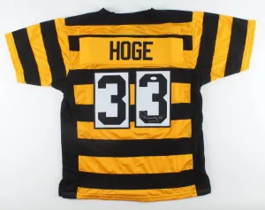 Merril Hoge Signed Steelers Bumble Bee Jersey (JSA COA)  Pittsburgh RB 1987-1994