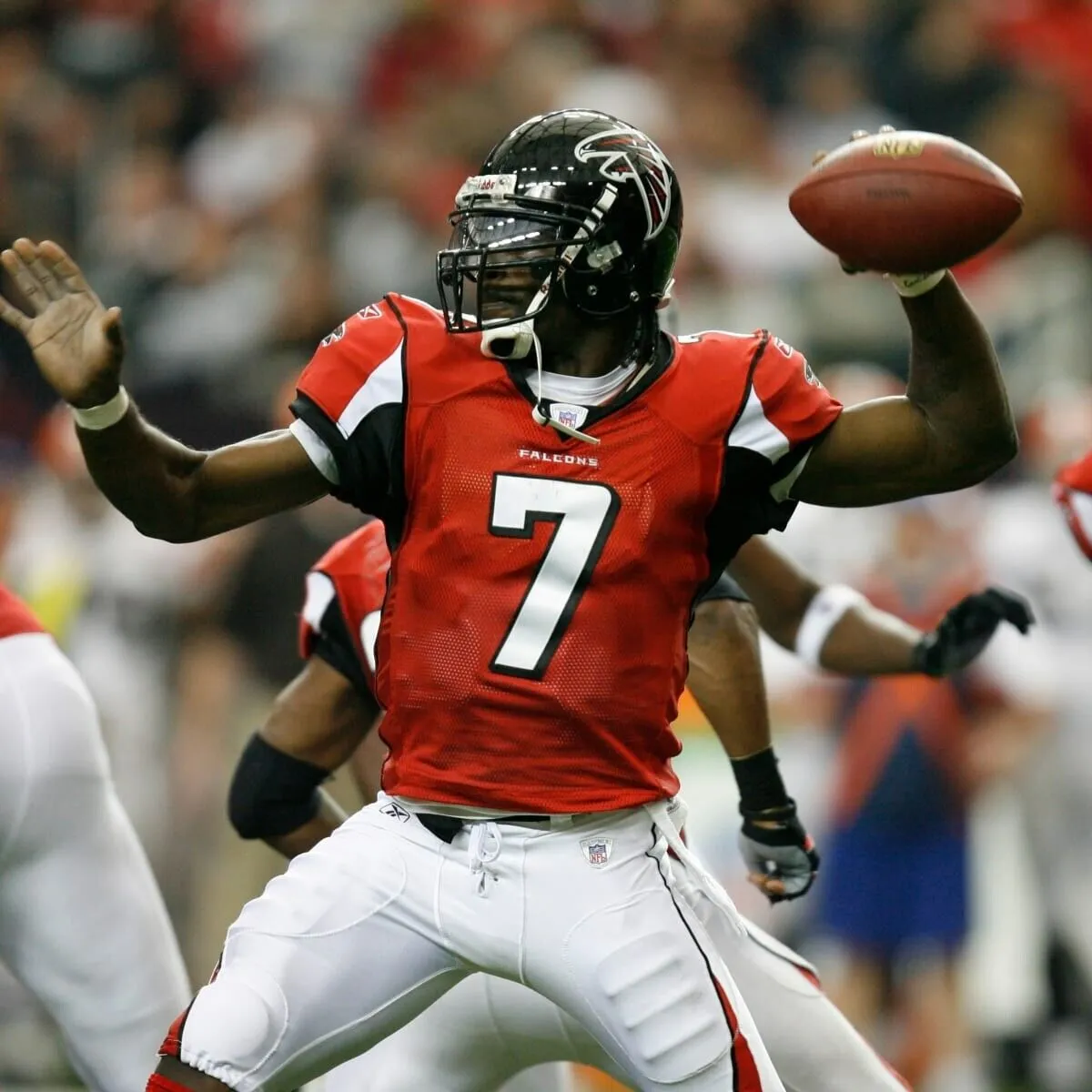 Michael Vick Signed Atlanta Falcons Red Jersey (Beckett COA) 4Pro Bowl QB