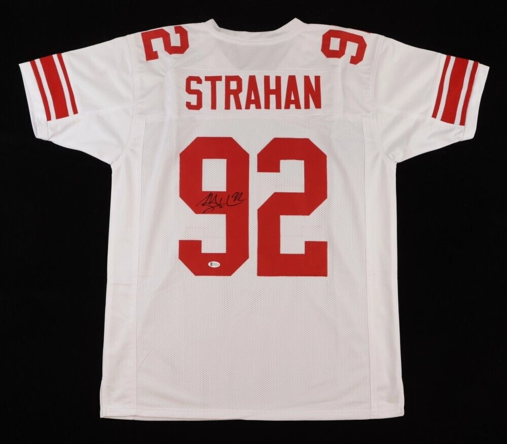 Michael Strahan New York Giants Signed Jersey (Beckett COA) 7All Pro Def. End