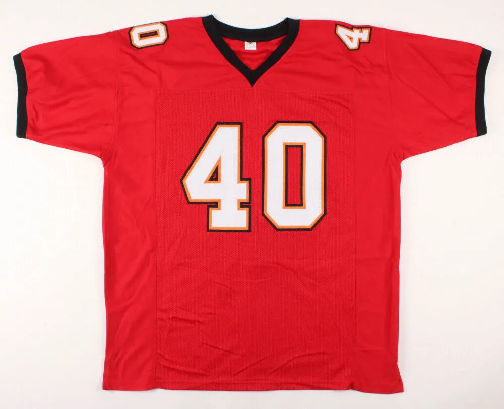 Mike Alstott Signed Tampa Bay Buccaneers Jersey (Beckett COA) 6Pro Bowl F.B.