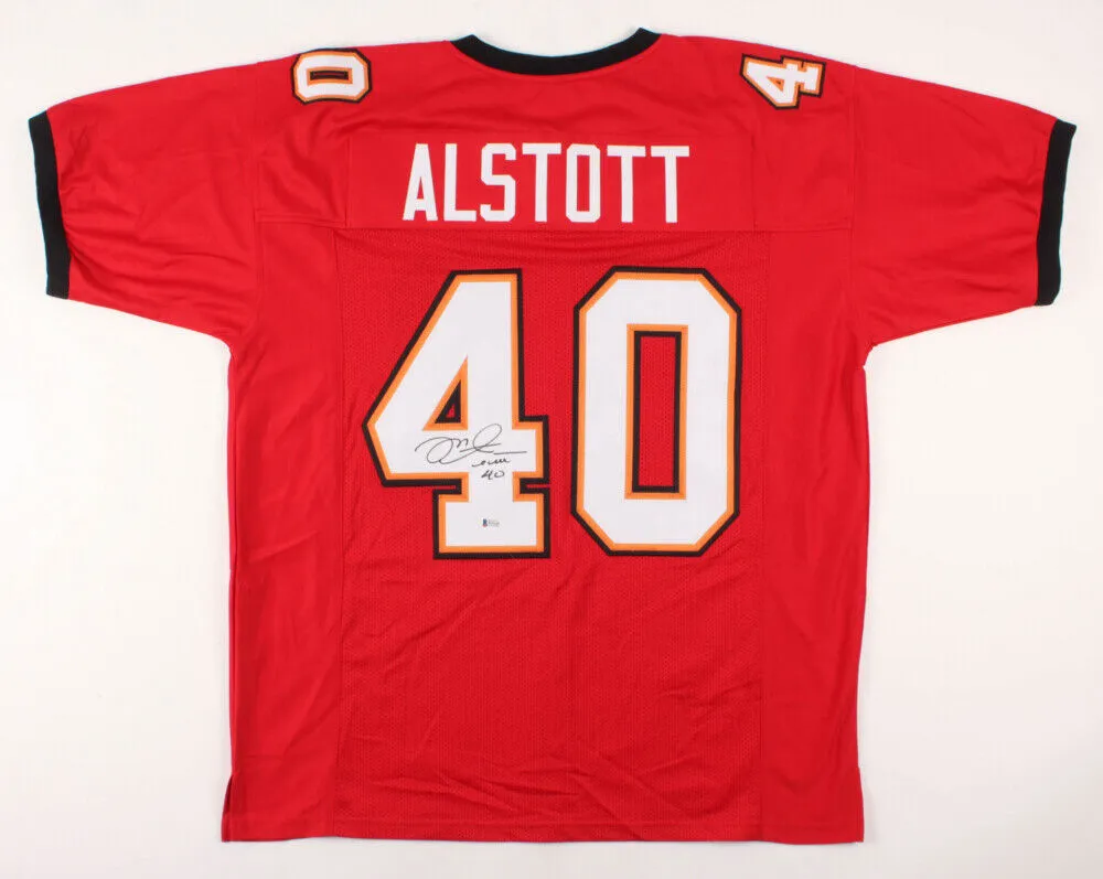 Mike Alstott Signed Tampa Bay Buccaneers Jersey (Beckett COA) 6Pro Bowl F.B.