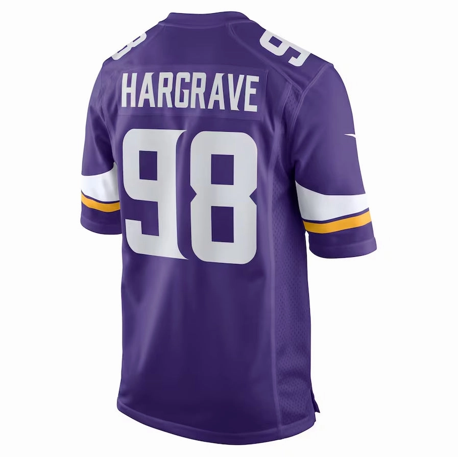 MN.Vikings #98 Javon Hargrave Purple Team Game Stitched American Football Jerseys