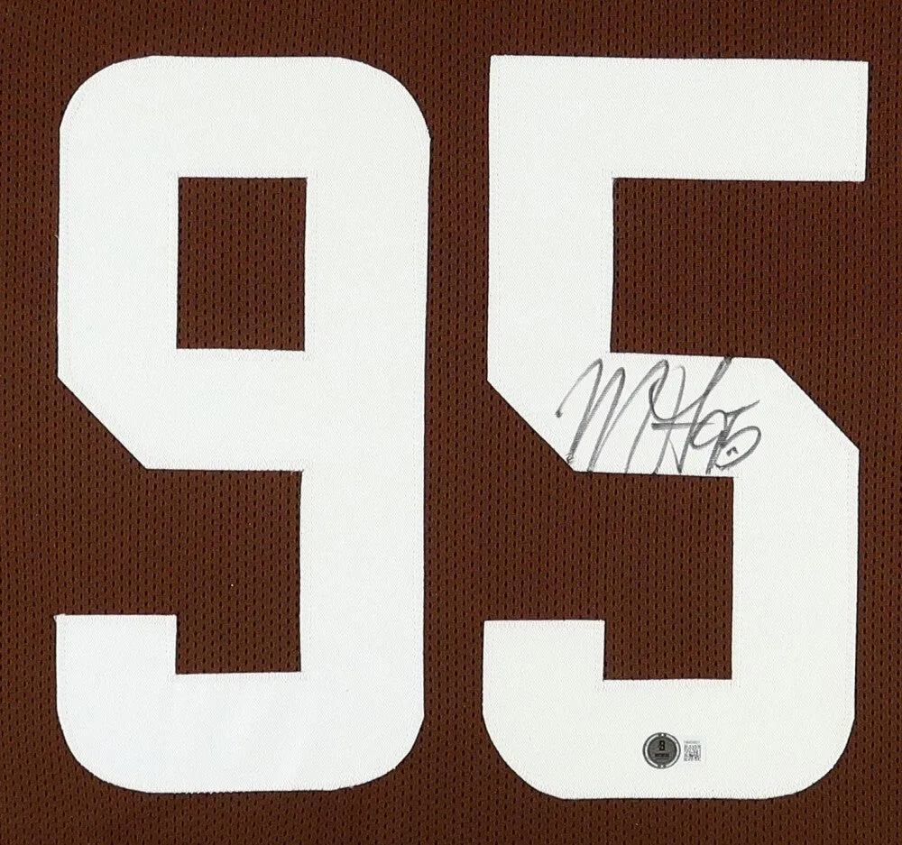 Myles Garrett Signed Cleveland Browns 35"x 43" Framed Jersey (Beckett) Def End
