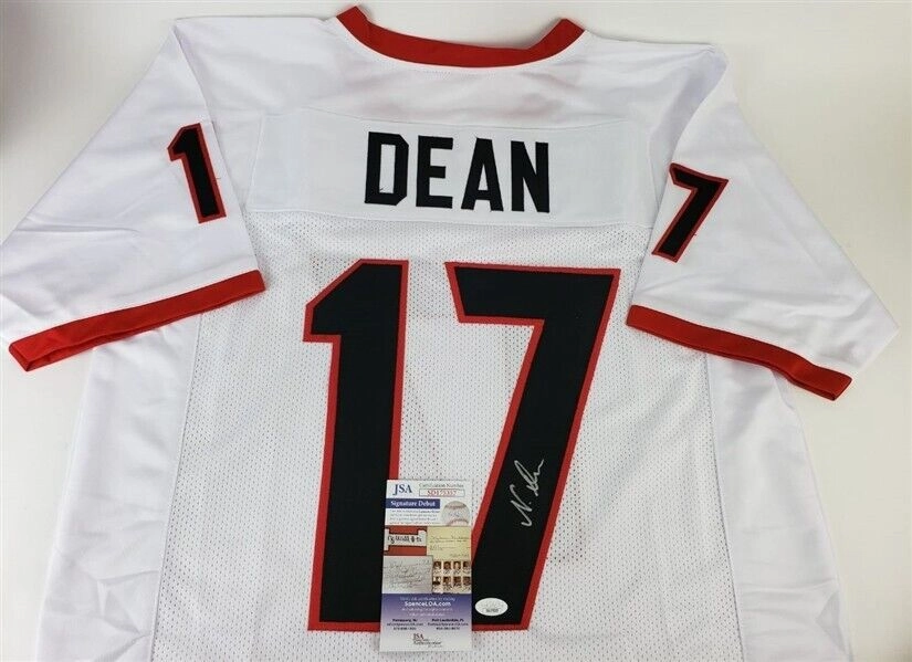 Nakobe Dean Signed Georgia Bulldogs Jersey (JSA COA) Univ. of Ga. Linebacker