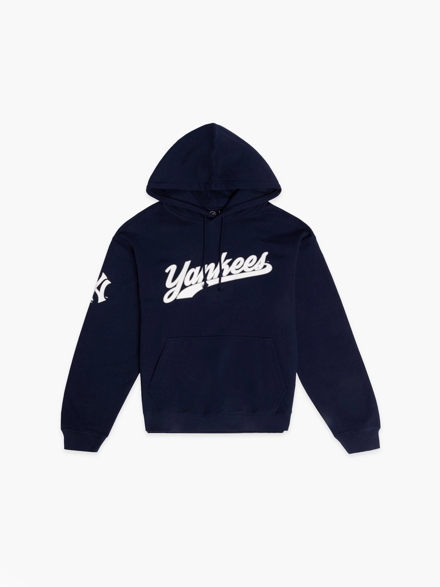 New York Yankees Majestic MLB Script Vintage Hoodie Jumper - Navy