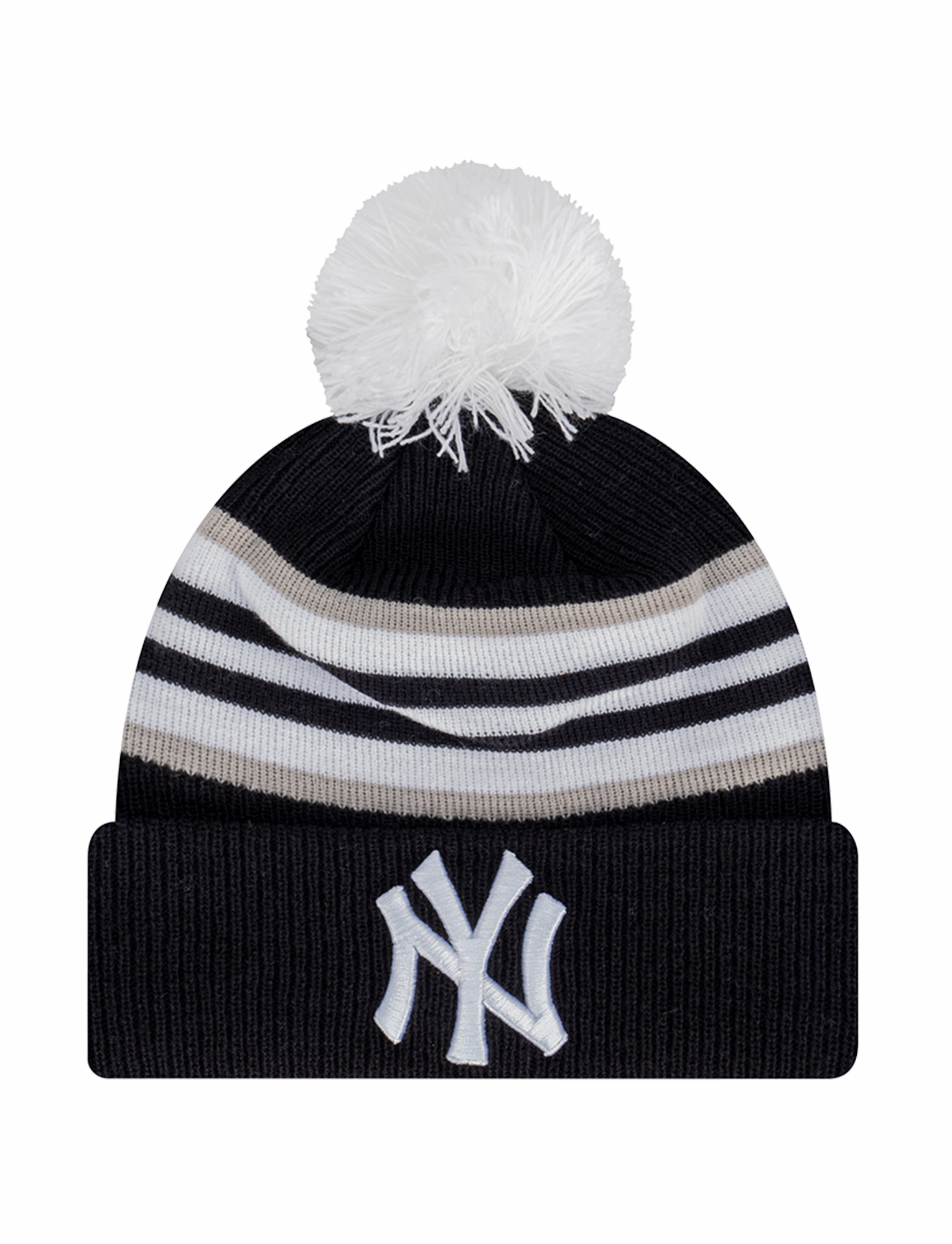 New York Yankees New Era MLB Stripe Hit Knit Beanie - Navy