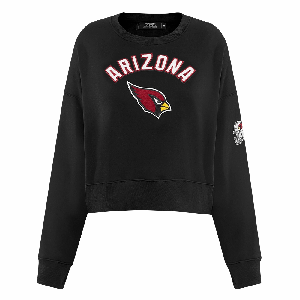 NFL ARIZONA CARDINALS CLASSIC WOMEN'S FLEECE CREWNECK (BLACK)