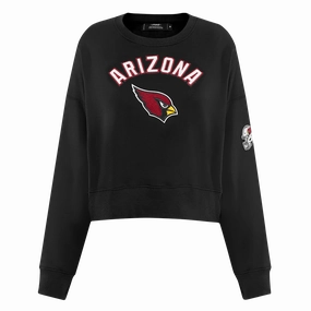 NFL ARIZONA CARDINALS CLASSIC WOMEN'S FLEECE CREWNECK (BLACK)