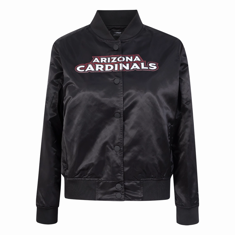 NFL ARIZONA CARDINALS CLASSIC WOMEN'S SATIN JACKET (BLACK)