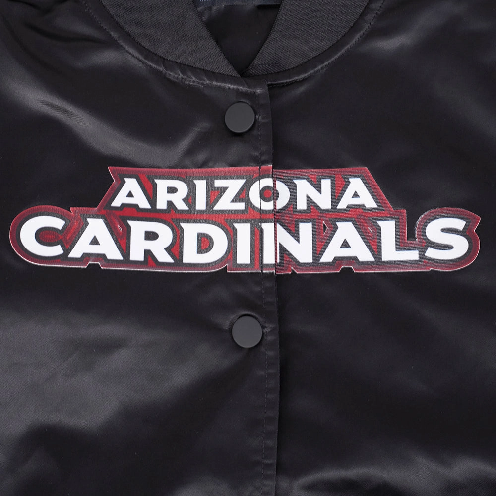 NFL ARIZONA CARDINALS CLASSIC WOMEN'S SATIN JACKET (BLACK)