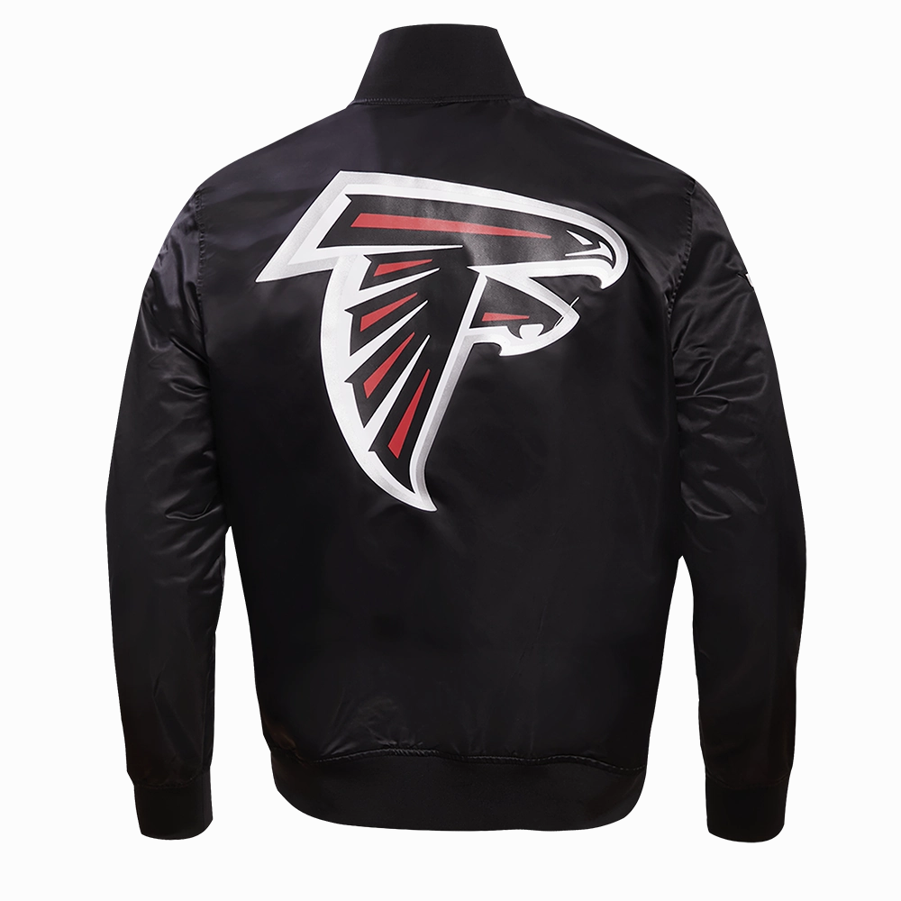 NFL ATLANTA FALCONS BIG LOGO MEN'S SATIN JACKET (BLACK)
