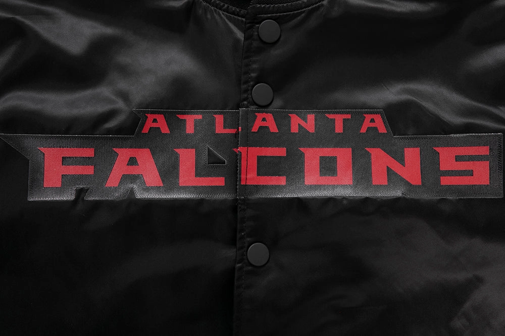 NFL ATLANTA FALCONS BIG LOGO MEN'S SATIN JACKET (BLACK)