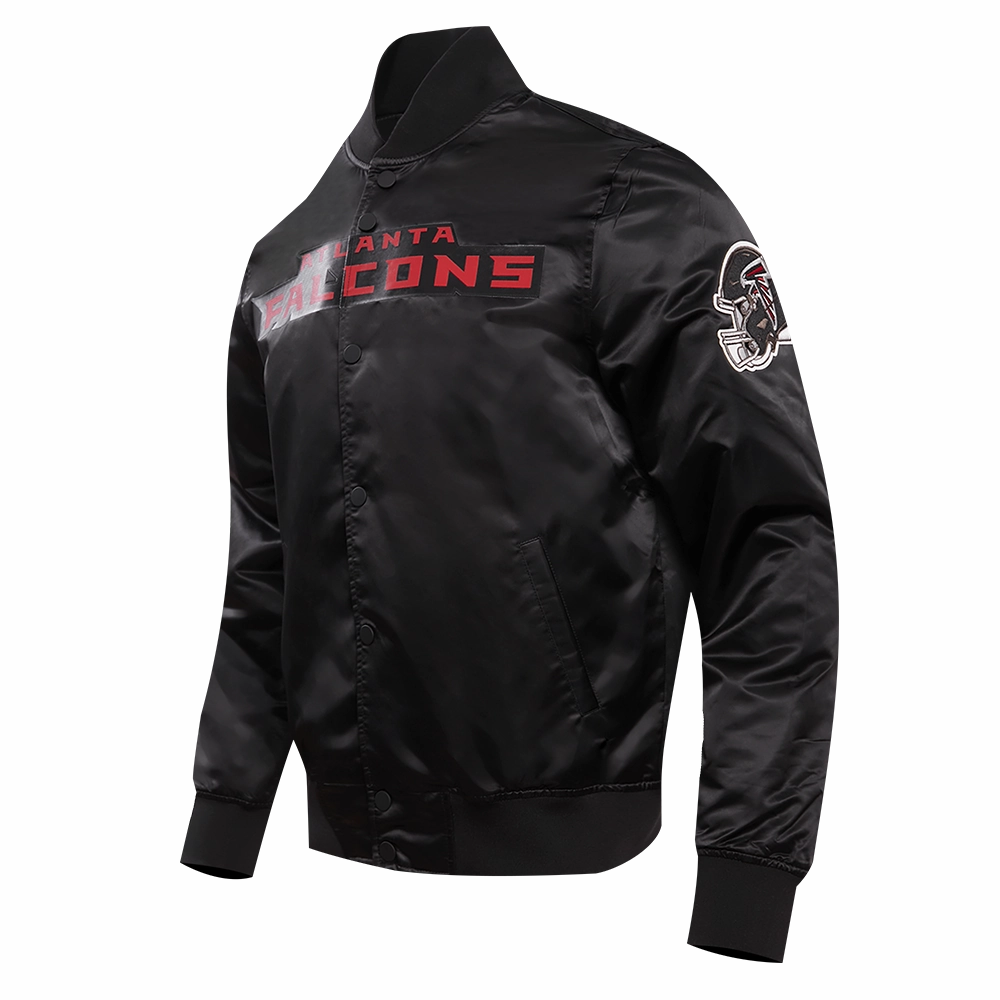NFL ATLANTA FALCONS BIG LOGO MEN'S SATIN JACKET (BLACK)