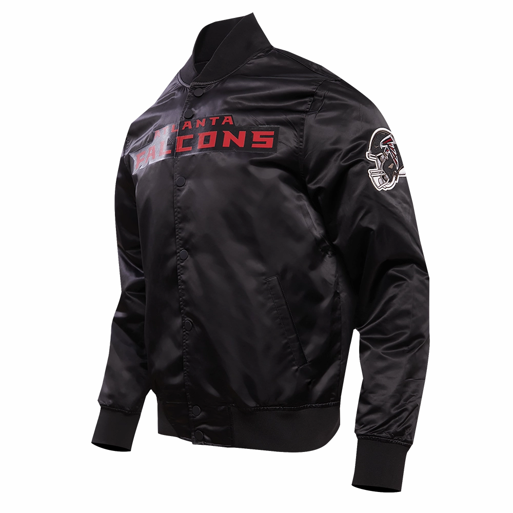 NFL ATLANTA FALCONS BIG LOGO MEN'S SATIN JACKET (BLACK)