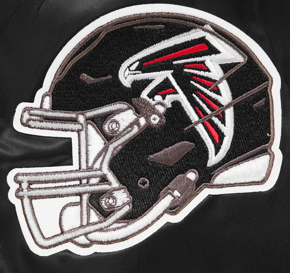 NFL ATLANTA FALCONS BIG LOGO MEN'S SATIN JACKET (BLACK)