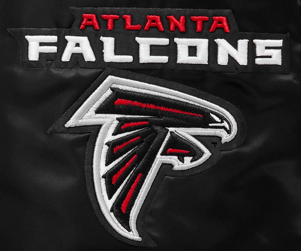 NFL ATLANTA FALCONS BIG LOGO MEN'S SATIN JACKET (BLACK)