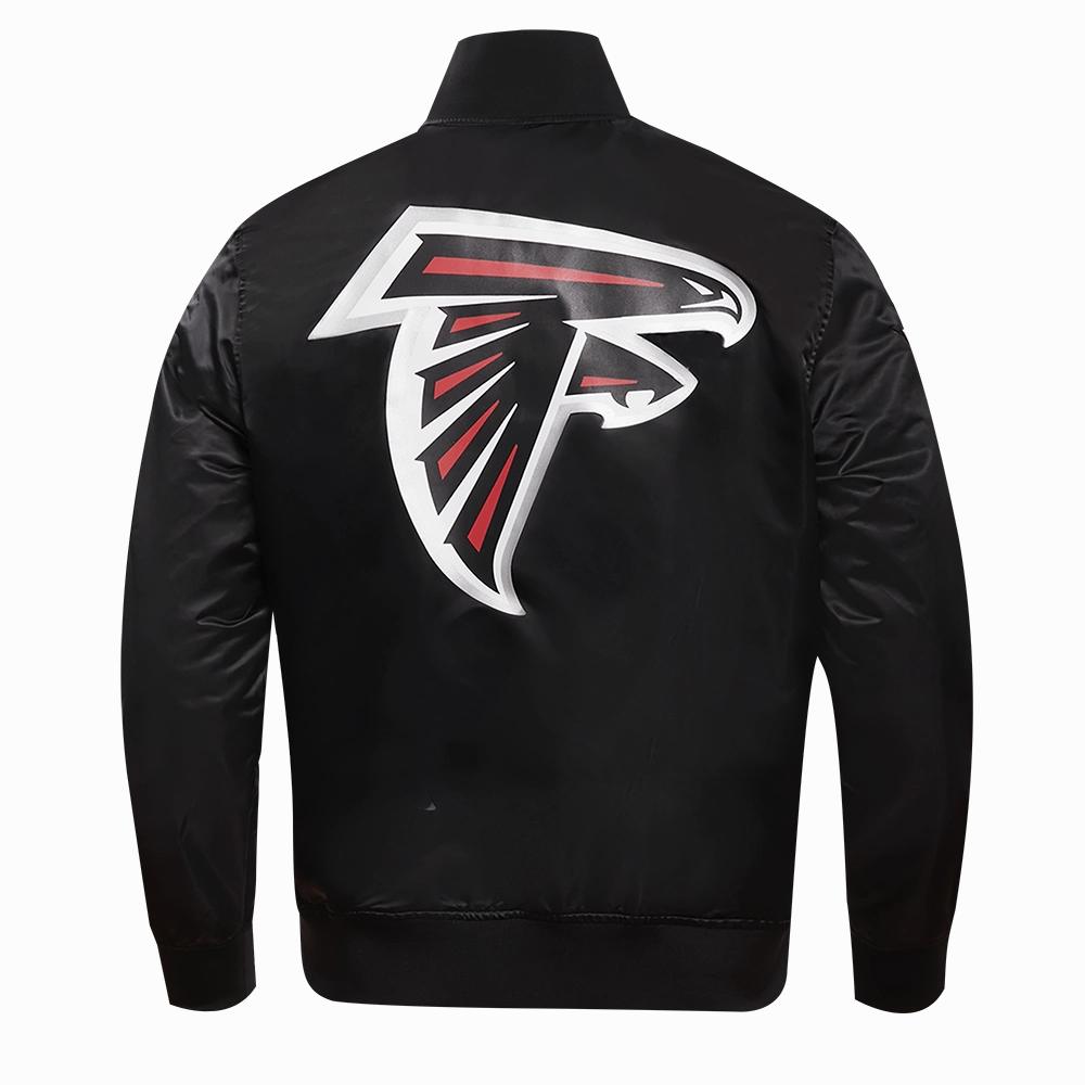 NFL ATLANTA FALCONS BIG LOGO MEN'S SATIN JACKET (BLACK)