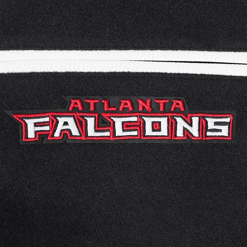 NFL ATLANTA FALCONS CLASSIC WOOL MEN'S VARSITY JACKET (BLACK/WHITE)