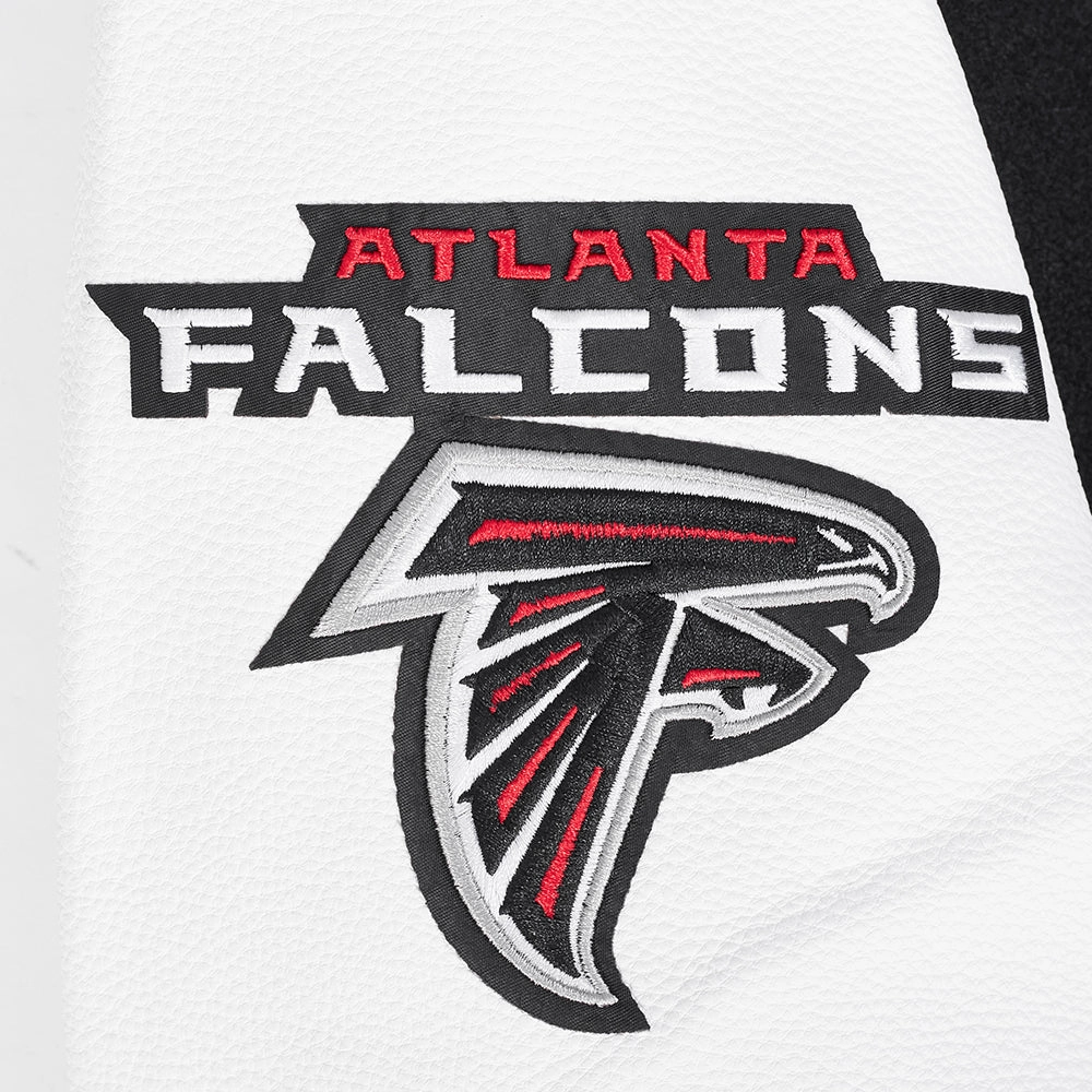 NFL ATLANTA FALCONS CLASSIC WOOL MEN'S VARSITY JACKET (BLACK/WHITE)