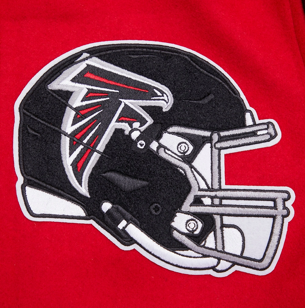 NFL ATLANTA FALCONS MASHUP MEN'S RIB WOOL VARSITY JACKET (RED/BLACK)