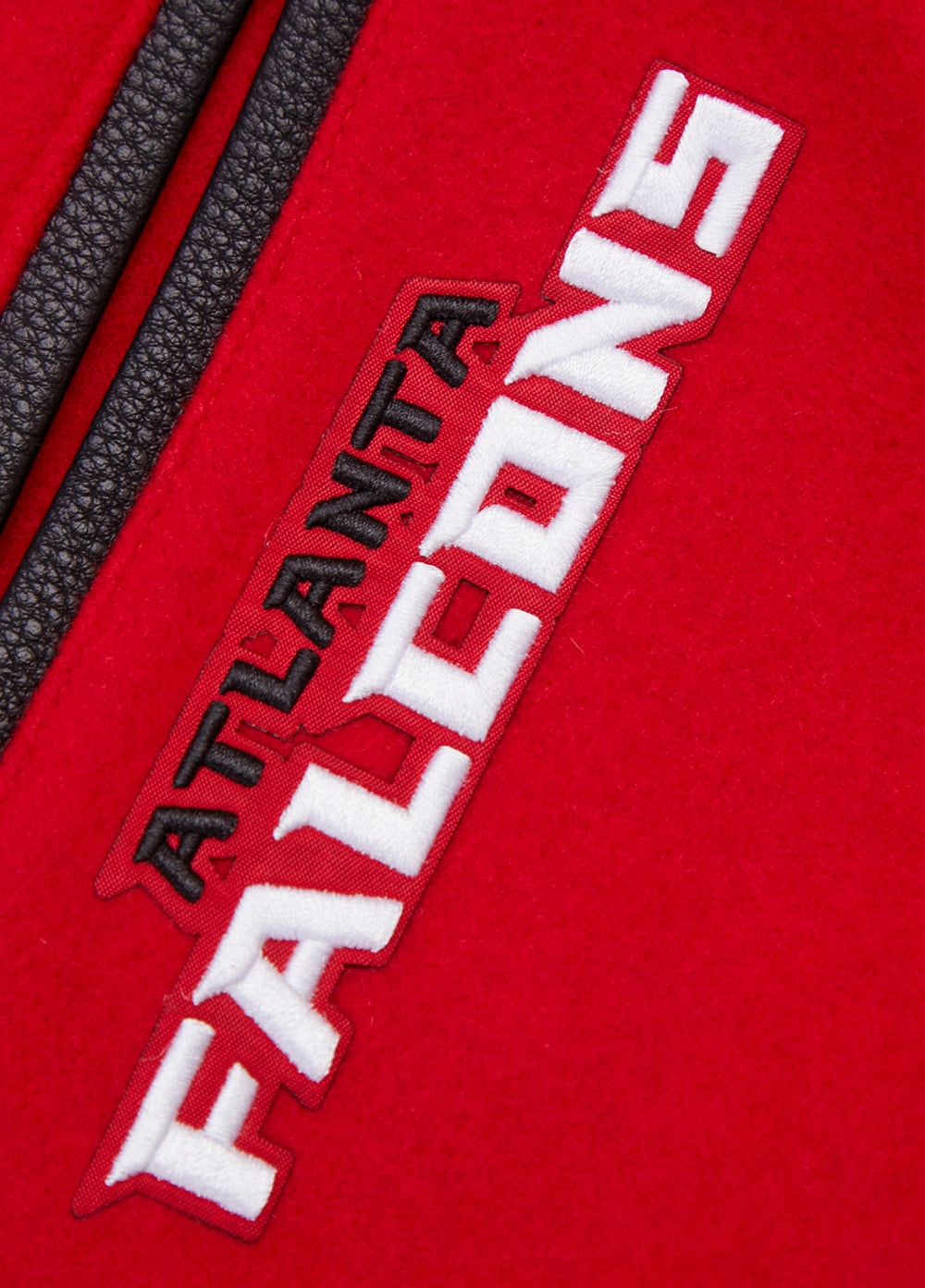 NFL ATLANTA FALCONS MASHUP MEN'S RIB WOOL VARSITY JACKET (RED/BLACK)