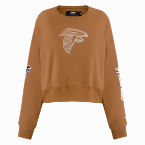 NFL ATLANTA FALCONS PAINT THE CITY WOMEN'S FLC CREWNECK (CLAY BROWN)