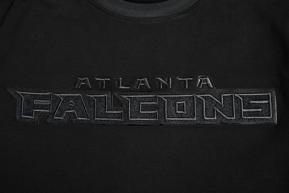 NFL ATLANTA FALCONS TRIPLE BLACK MEN'S DOUBLE KNIT TEE (TRIPLE BLACK)