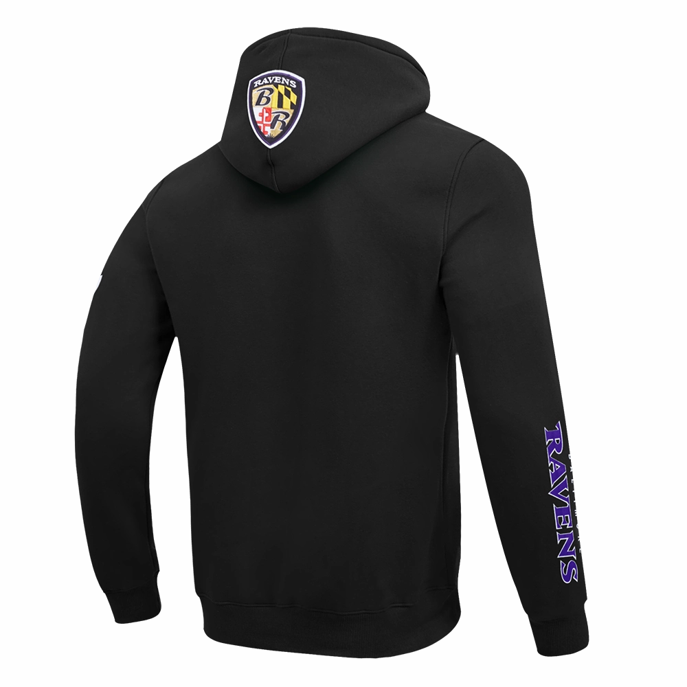NFL BALTIMORE RAVENS CLASSIC MEN'S PULLOVER HOODIE (BLACK)
